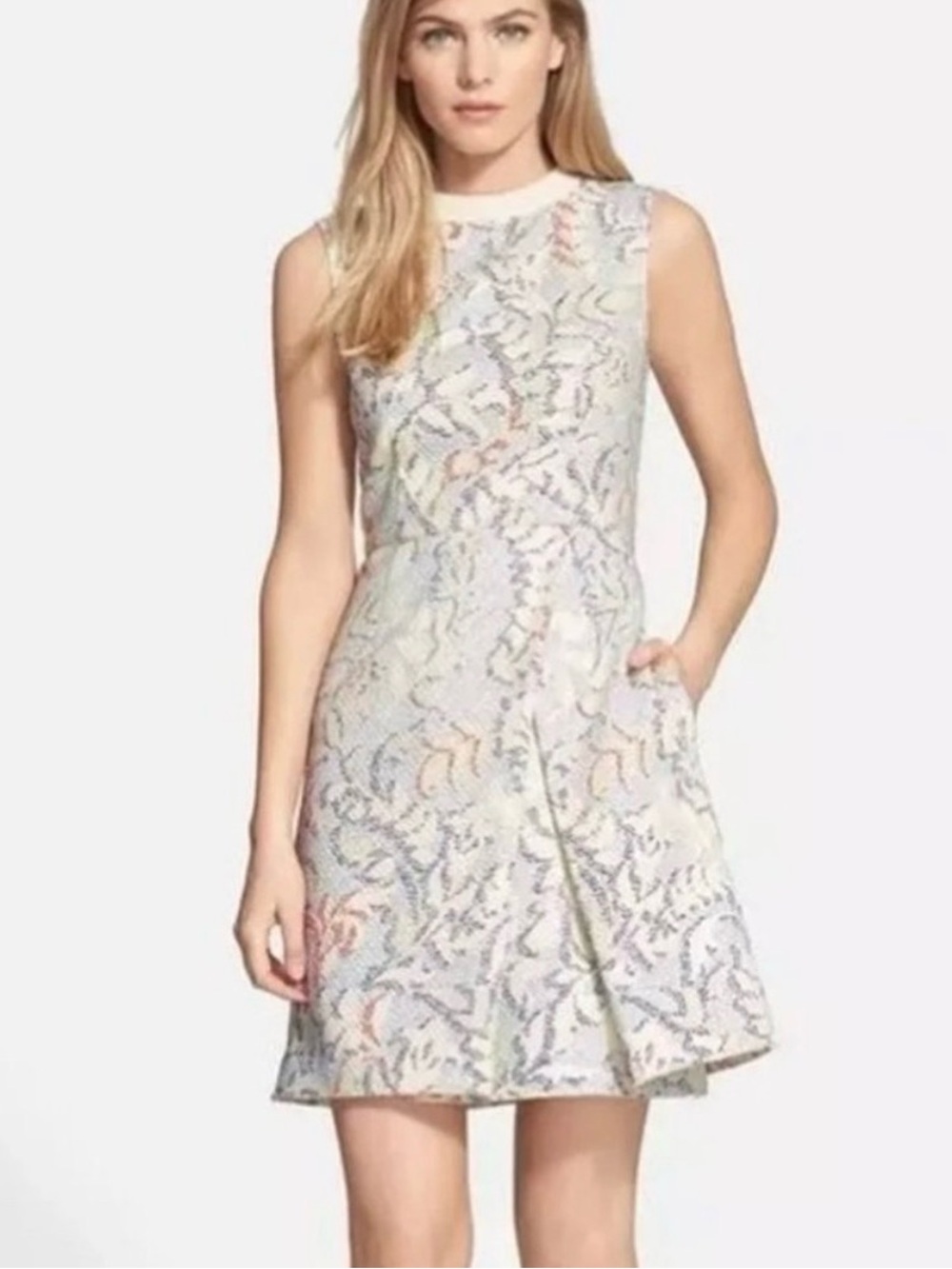 Tory Burch Size 6 Dahlia Jacquard Fit and Flare Mini Dress Floral Print NEW!